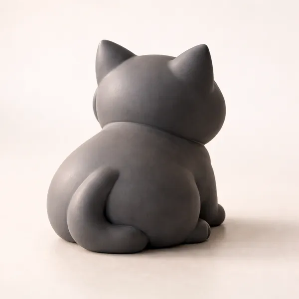 Minimalist_Yawning_Cat_Figurine_Black