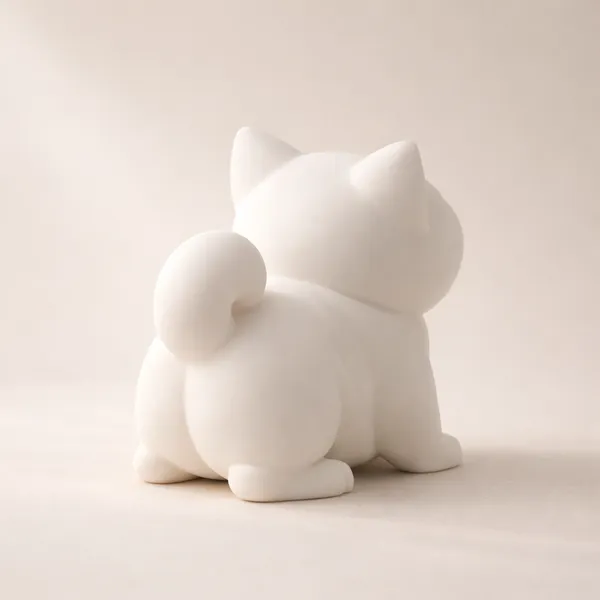 Minimalist_Yawning_Cat_Figurine_White