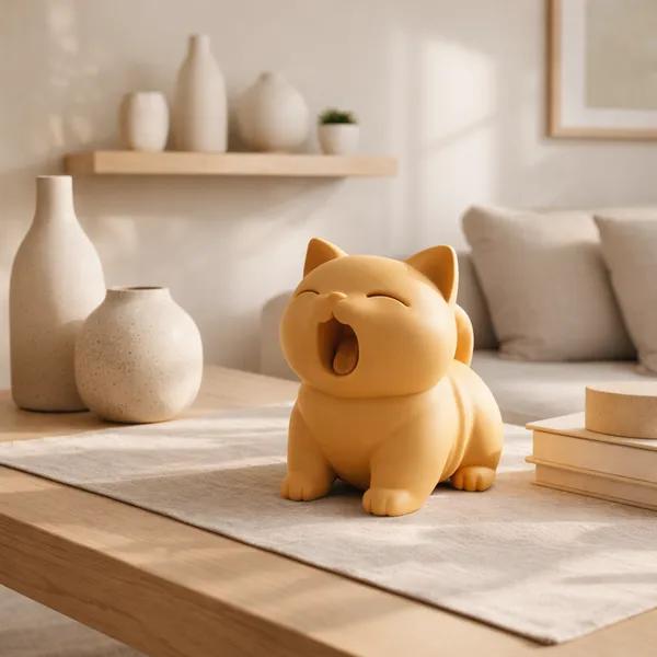 Minimalist_Yawning_Cat_Figurine_Orange