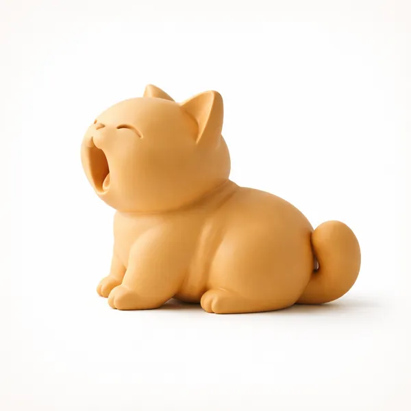 Minimalist_Yawning_Cat_Figurine_Orange