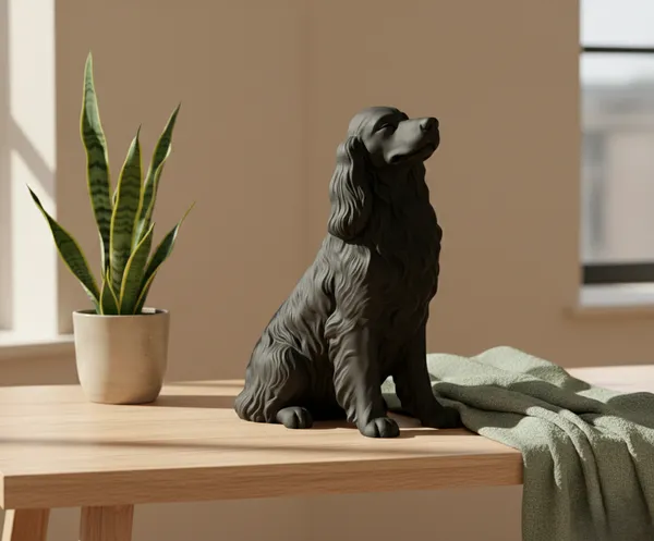 Elegant_Spaniel_Dog_Figurine_Black