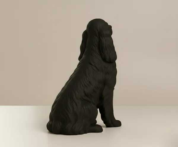 Elegant_Spaniel_Dog_Figurine_Black