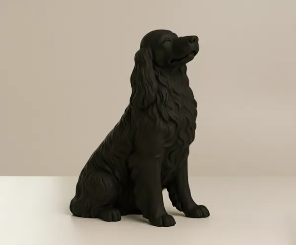 Elegant_Spaniel_Dog_Figurine_Black