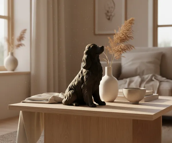 Elegant_Spaniel_Dog_Figurine_Black
