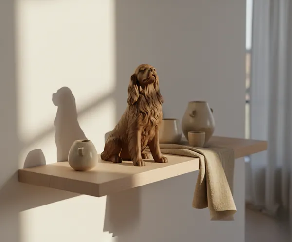 Elegant_Spaniel_Dog_Figurine_Brown