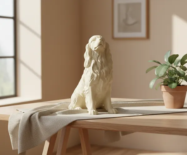 Elegant_Spaniel_Dog_Figurine_White