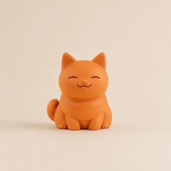 Minimalist_Smiling_Cat_Figurine_Modern_Home_Decor_Accent_Orange