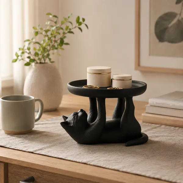 Cat_Jewellery_Key_Holder_Minimalist_Decorative_Tray_White