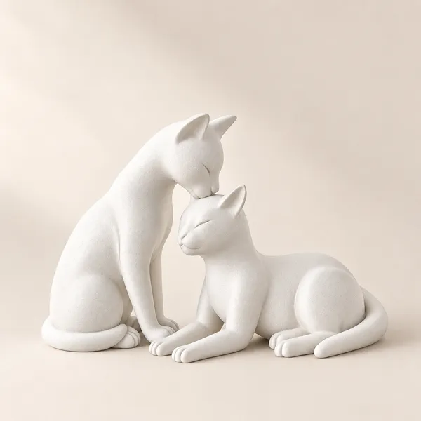 Cat_Couple_Decorative_Figurine_White