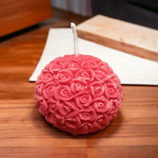SKP_DECOR_Rose_Ball_Candle_|_Beautiful_Rose-Shaped_Decorative_Candle_|_Floral_Sculptural_Candle_for_Home_Décor,_Bedroom,_Coffee_Table,_Wedding,_Anniversary_&_Gifting_set_of_4_pcs_(Assorted)