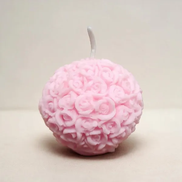 SKP_DECOR_Rose_Ball_Candle_|_Beautiful_Rose-Shaped_Decorative_Candle_|_Floral_Sculptural_Candle_for_Home_Décor,_Bedroom,_Coffee_Table,_Wedding,_Anniversary_&_Gifting_set_of_4_pcs_(Assorted)