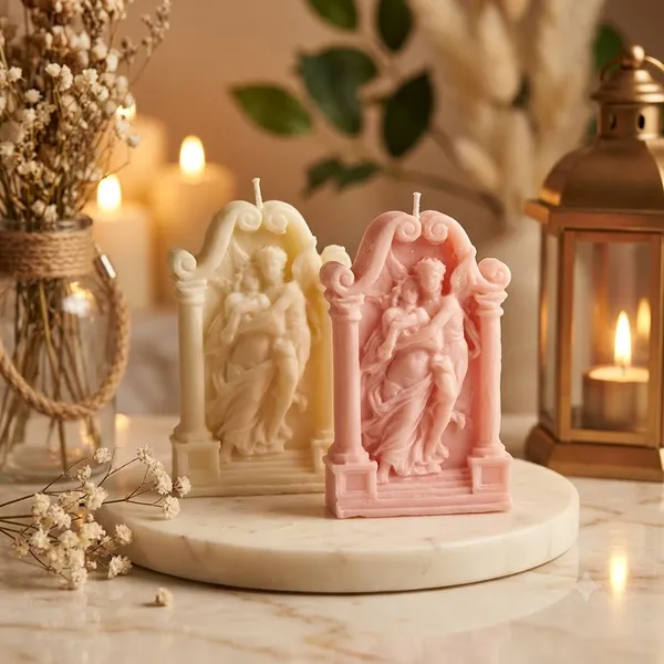 White_And_Pink_Soy_Wax_Scented_Candles_For_Home_Decor