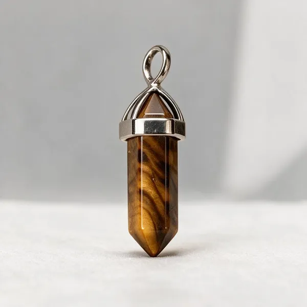 Tiger'S_Eye_Natural_Stone_Double_Point_Pendant