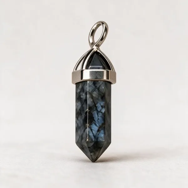 Larvakite_Natural_Stone_Double_Point_Pendant