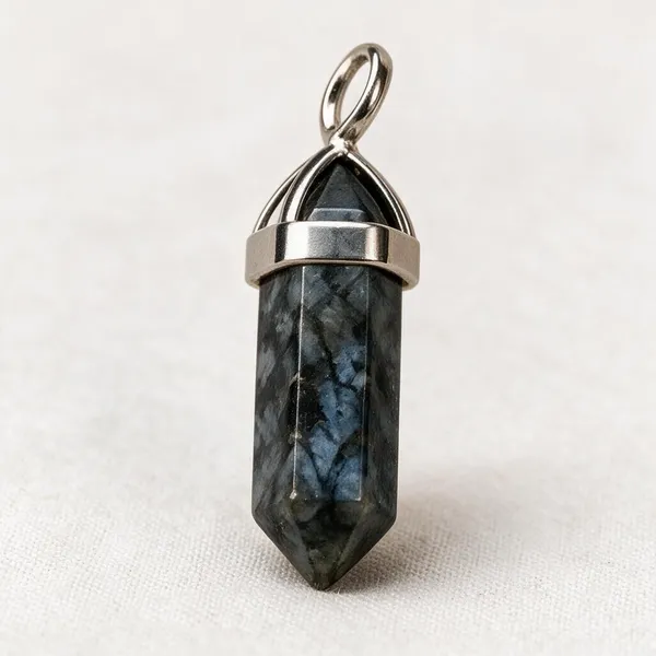 Larvakite_Natural_Stone_Double_Point_Pendant