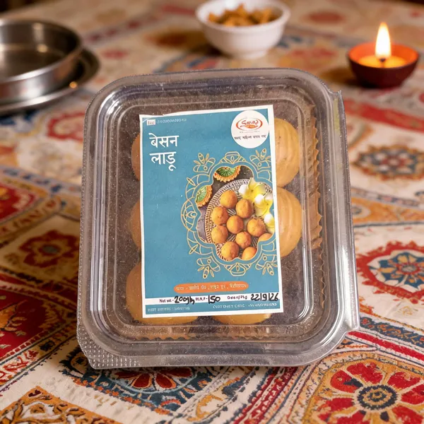 Satvankur_Besan_Laddu_With_Ghee_And_Sugar