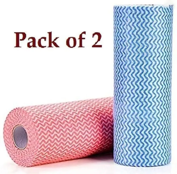 HVM_Impex_Pack_of_2_Multipurpose_kitchen_roll/Towel_roll/Napkins/Washable_and_Reuseable_(2_Ply,_160_Sheets)
