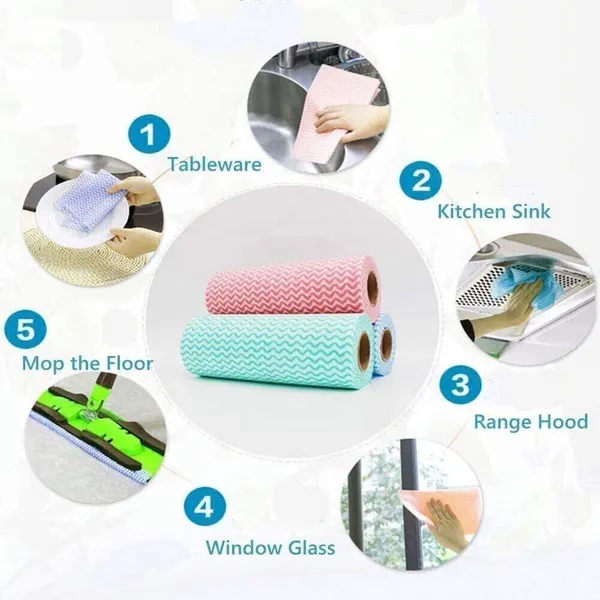 HVM_Impex_Pack_of_2_Multipurpose_kitchen_roll/Towel_roll/Napkins/Washable_and_Reuseable_(2_Ply,_160_Sheets)