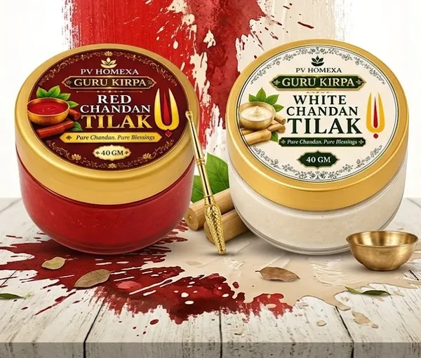 Pv_Homexa_Red_And_White_Chandan_Sandalwood_Tilak_Paste_40G_Pooja_Pack_Of_2