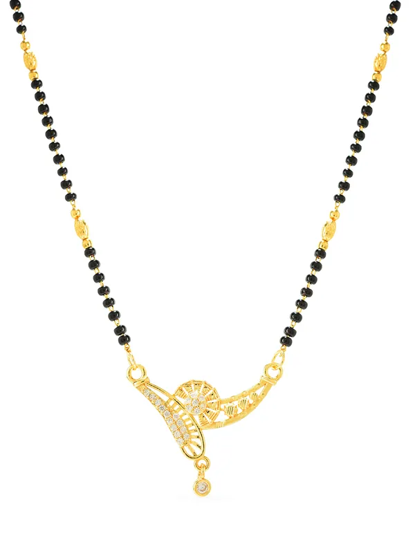 Golden_Brass_Micro-Pave_Cz_Black_Bead_Mangalsutra_For_Women