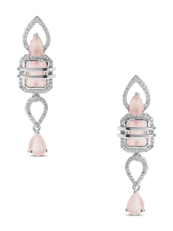 Light_Pink_Brass_Cubic_Zirconia_American_Diamond_Necklace_Set_For_Women