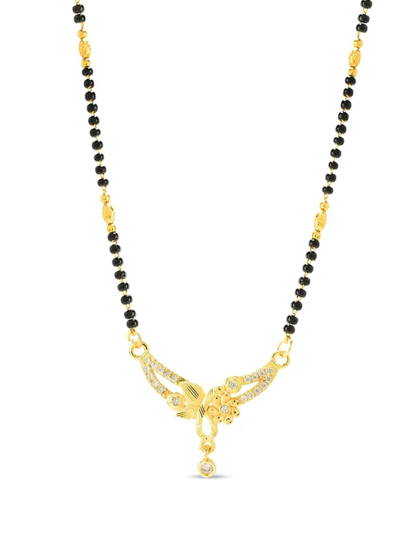 Golden_Brass_Cz_Studded_Black_Bead_Mangalsutra_For_Women