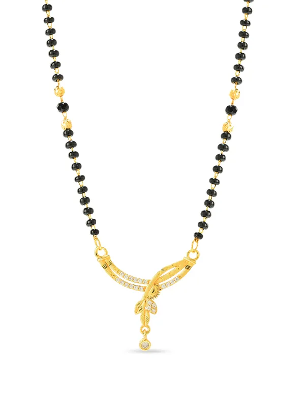 Golden_Brass_Micro-Set_Cz_Droplet_Pendant_Black_Bead_Mangalsutra_For_Women