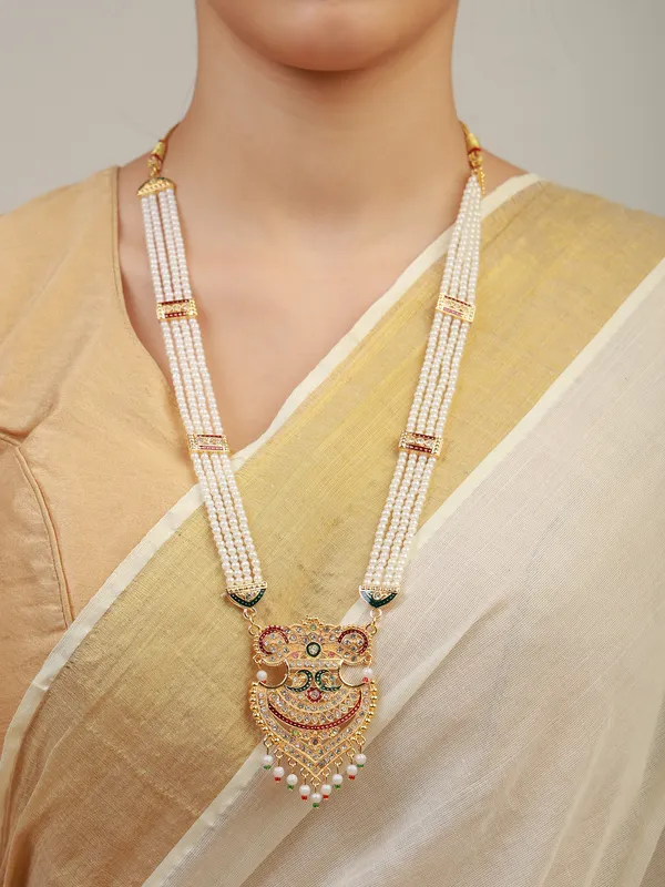 Multicolor_Pearl_Gold_Meenakari_Kundan_Crescent_Rani_Haar_Set_For_Women