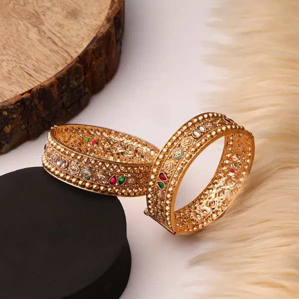 Golden_Brass_Beaded_Meenakari_Screw_Lock_Kada_Bangle_Set_For_Women
