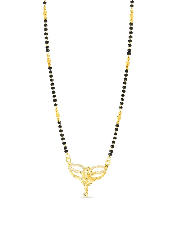 Golden_Brass_Single_Strand_Cz_Pendant_Mangalsutra_For_Women