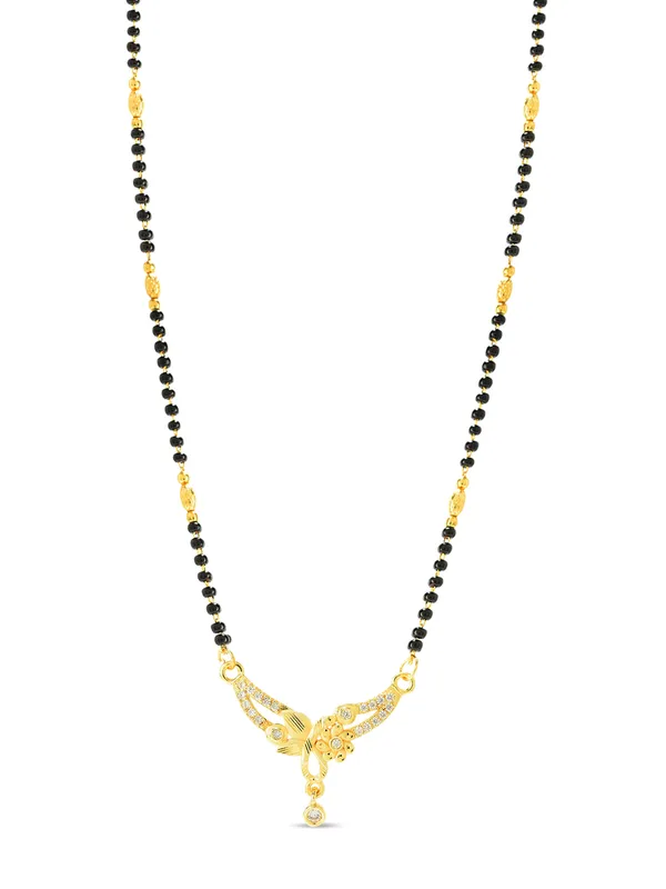 Golden_Brass_Cz_Studded_Black_Bead_Mangalsutra_For_Women
