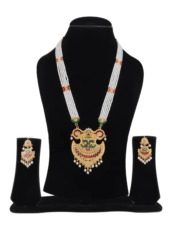 Multicolor_Pearl_Gold_Meenakari_Kundan_Crescent_Rani_Haar_Set_For_Women