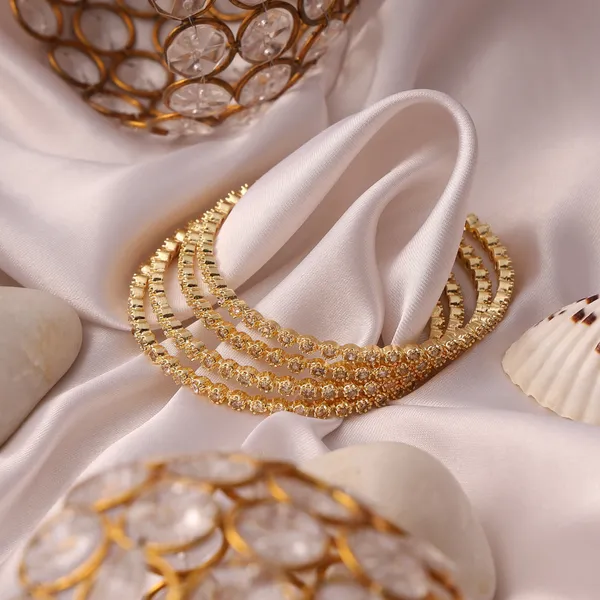 Golden_Brass_Cz_American_Diamond_Sleek_Bangle_Set_For_Women