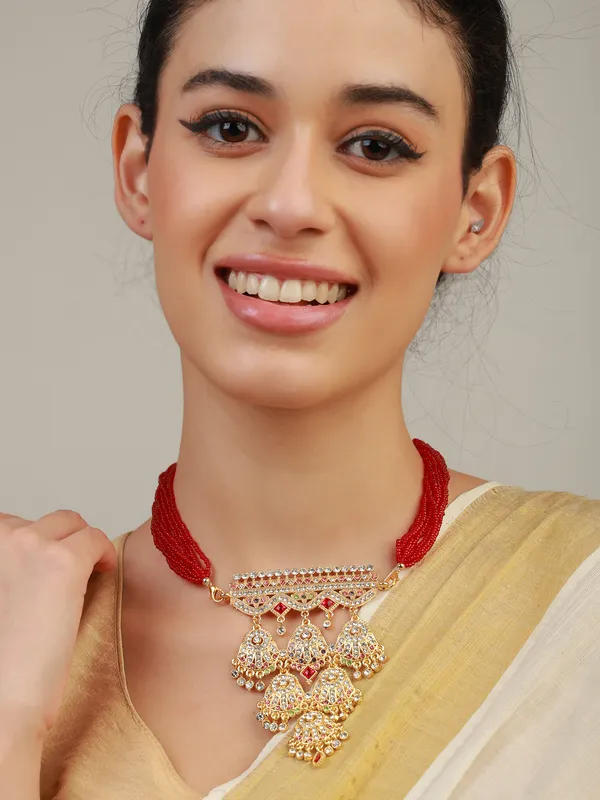 Multicolor_Gold-Plated_Kundan_Jhumki_Rani_Haar_For_Women