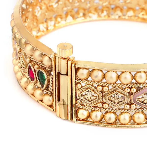 Golden_Brass_Beaded_Meenakari_Screw_Lock_Kada_Bangle_Set_For_Women
