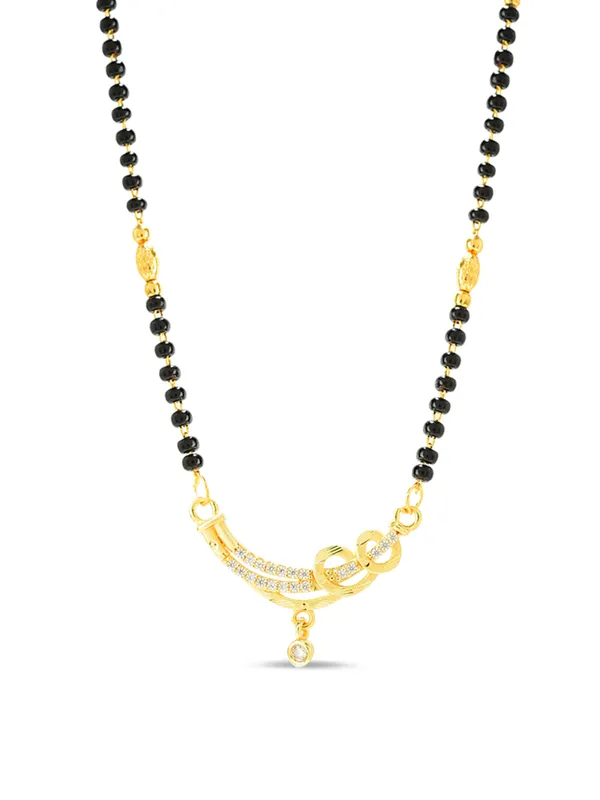 Golden_Brass_Cz_Arched_Pendant_Black_Bead_Mangalsutra_For_Women