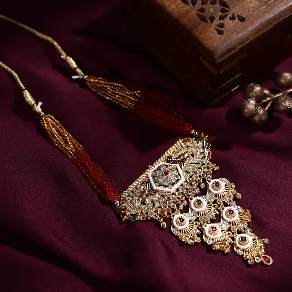 Multicolor_Beaded_Gold_Kundan_Tiered_Medallion_Rani_Haar_For_Women