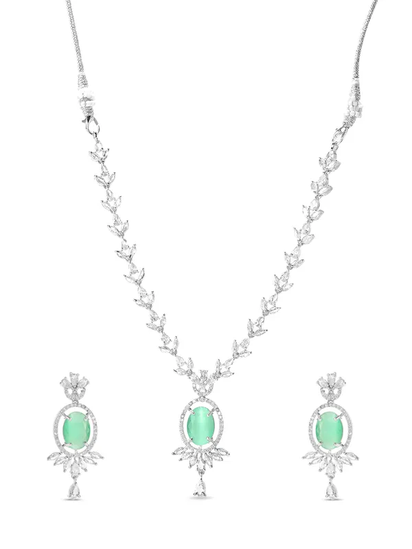Green_Brass_Emerald_Cz_American_Diamond_Necklace_Set_For_Women