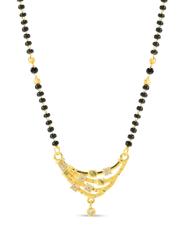 Golden_Brass_Cz_Pendant_Lightweight_Black_Bead_Mangalsutra_For_Women