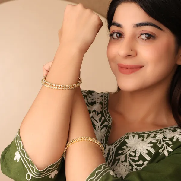 Golden_Brass_Cz_American_Diamond_Sleek_Bangle_Set_For_Women
