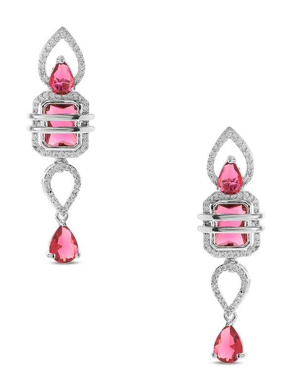 Magenta_Brass_Cz_American_Diamond_Necklace_Set_For_Women
