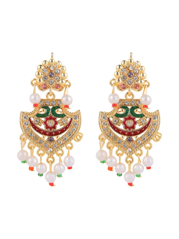 Multicolor_Pearl_Gold_Meenakari_Kundan_Crescent_Rani_Haar_Set_For_Women