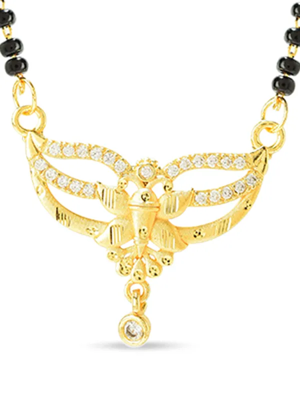 Golden_Brass_Single_Strand_Cz_Pendant_Mangalsutra_For_Women