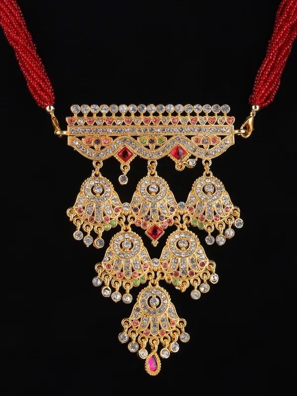 Multicolor_Gold-Plated_Kundan_Jhumki_Rani_Haar_For_Women