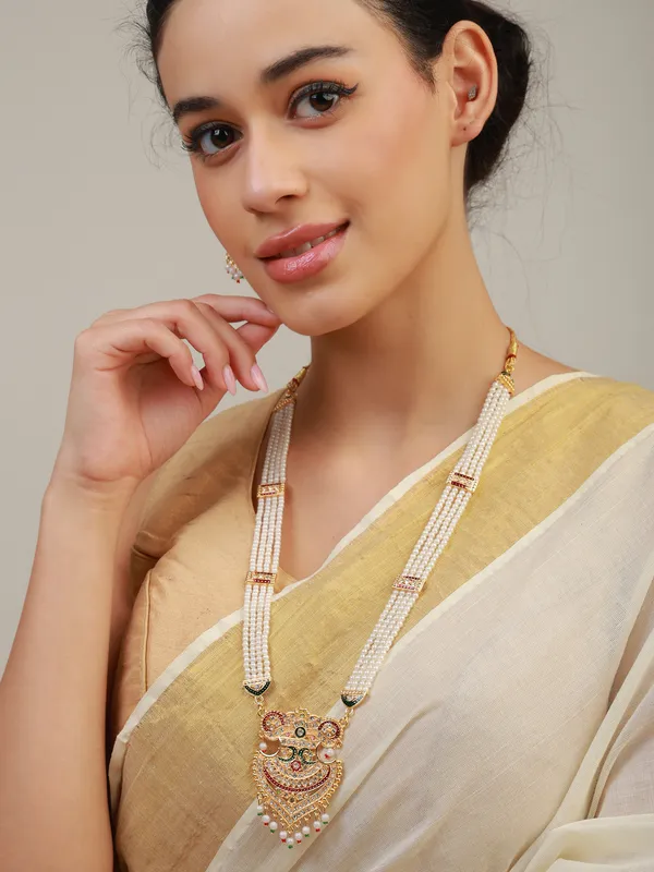 Multicolor_Pearl_Gold_Meenakari_Kundan_Crescent_Rani_Haar_Set_For_Women