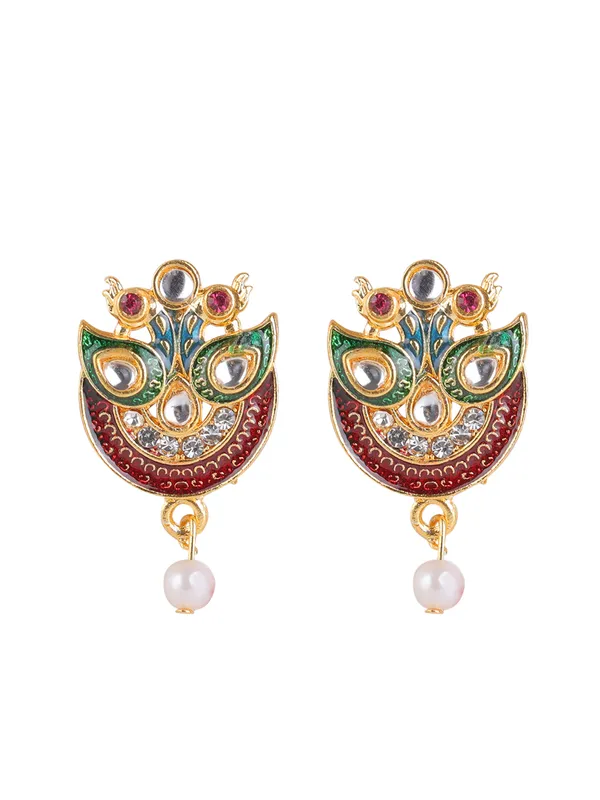 Multicolor_Pearl_Dual_Peacock_Meenakari_Kundan_Choker_Necklace_Set_For_Women
