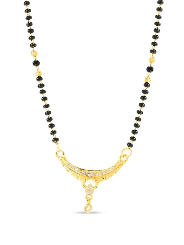 Golden_Brass_Cz_Floral_Filigree_Black_Bead_Mangalsutra_For_Women