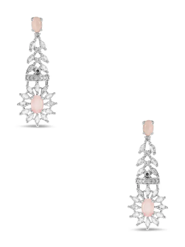 Light_Pink_Brass_Cz_American_Diamond_Choker_Necklace_Set_For_Women