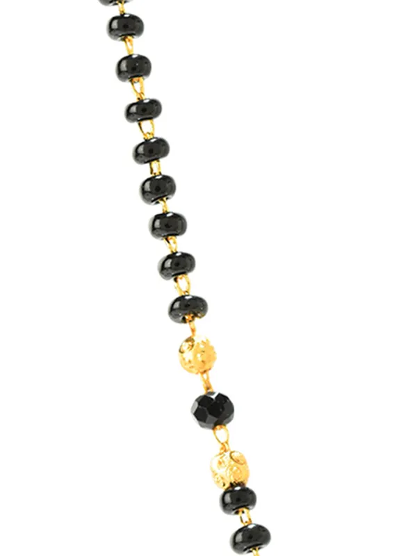 Golden_Brass_Filigree_Floral_Cz_Black_Bead_Mangalsutra_For_Women