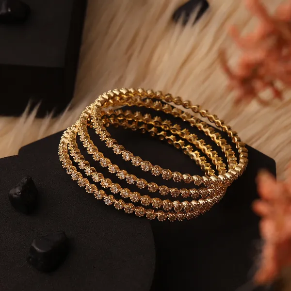 Golden_Brass_Cz_American_Diamond_Sleek_Bangle_Set_For_Women